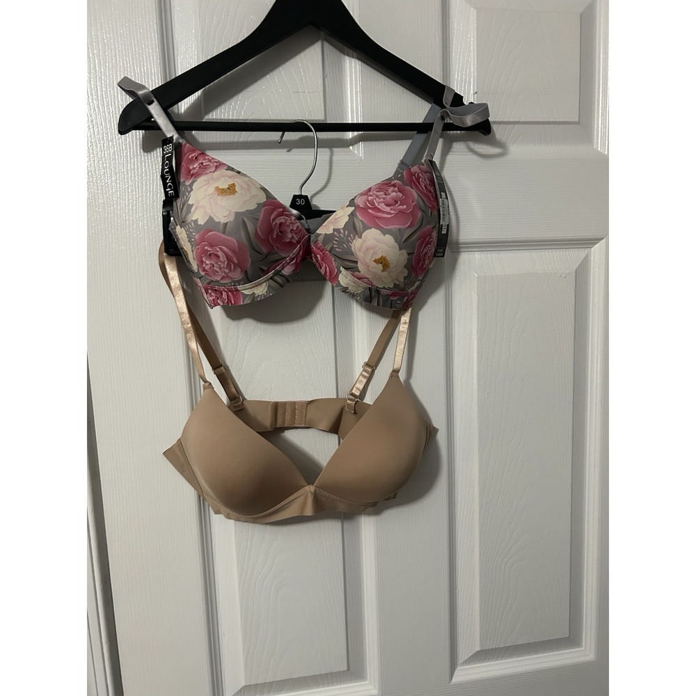Lounge Floral Print Catherine  Malamdrino beige Padded Bra Set 36B